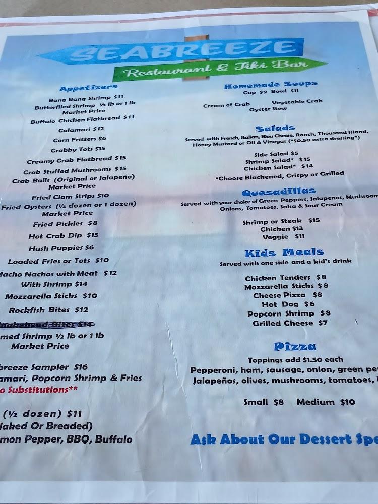 Seabreeze Restaurant & Tiki Bar Menu image 2