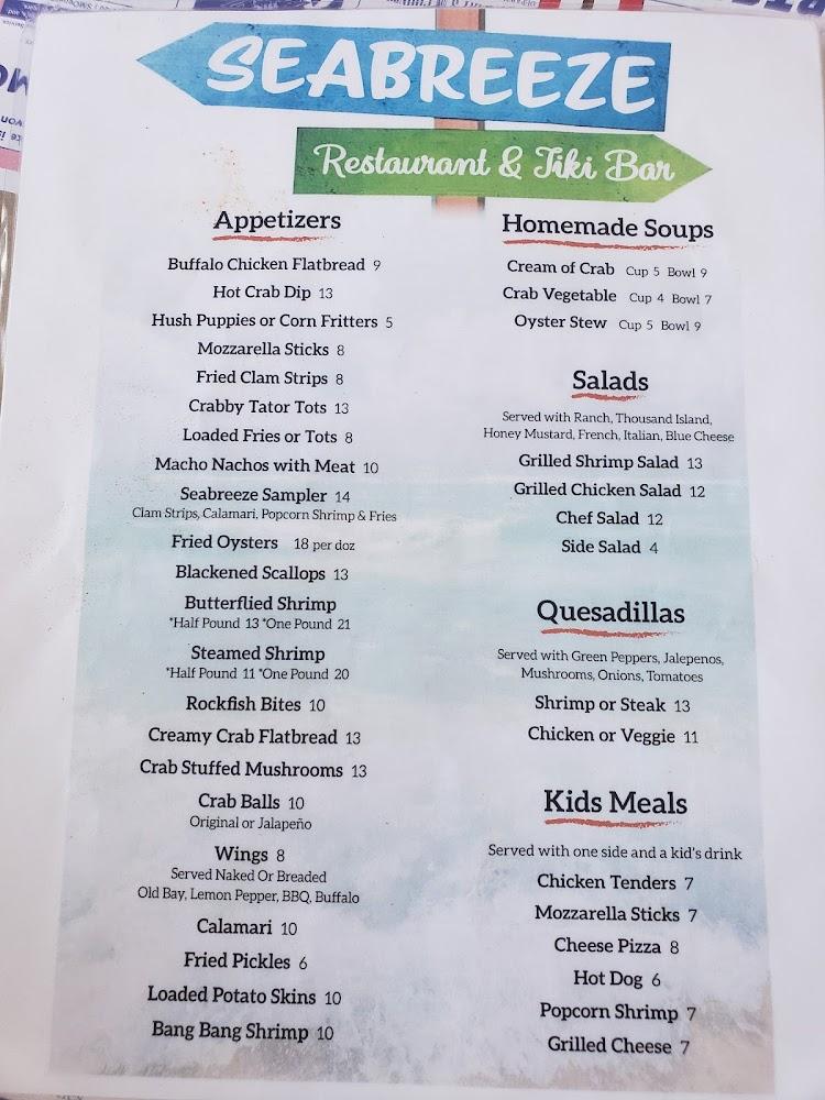 Seabreeze Restaurant & Tiki Bar Menu image 4